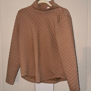 JCrew Women’s Brown Quilted Turtleneck Sweater. Size Small